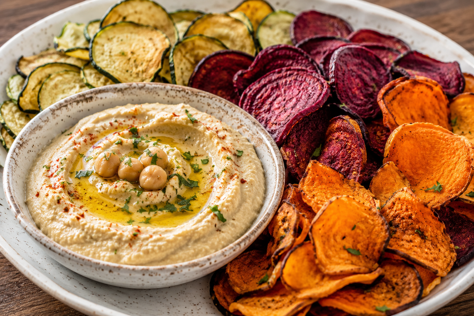 Veggie Chips with Hummus