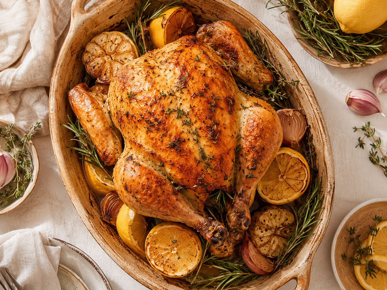 Pollo al Horno con Limón y Hierbas